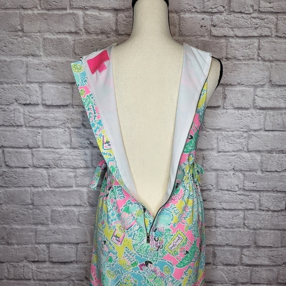 Lilly Pulitzer Marli Pop Up In the Beginning print shift sleeveless dress 0 - Picture 10 of 16